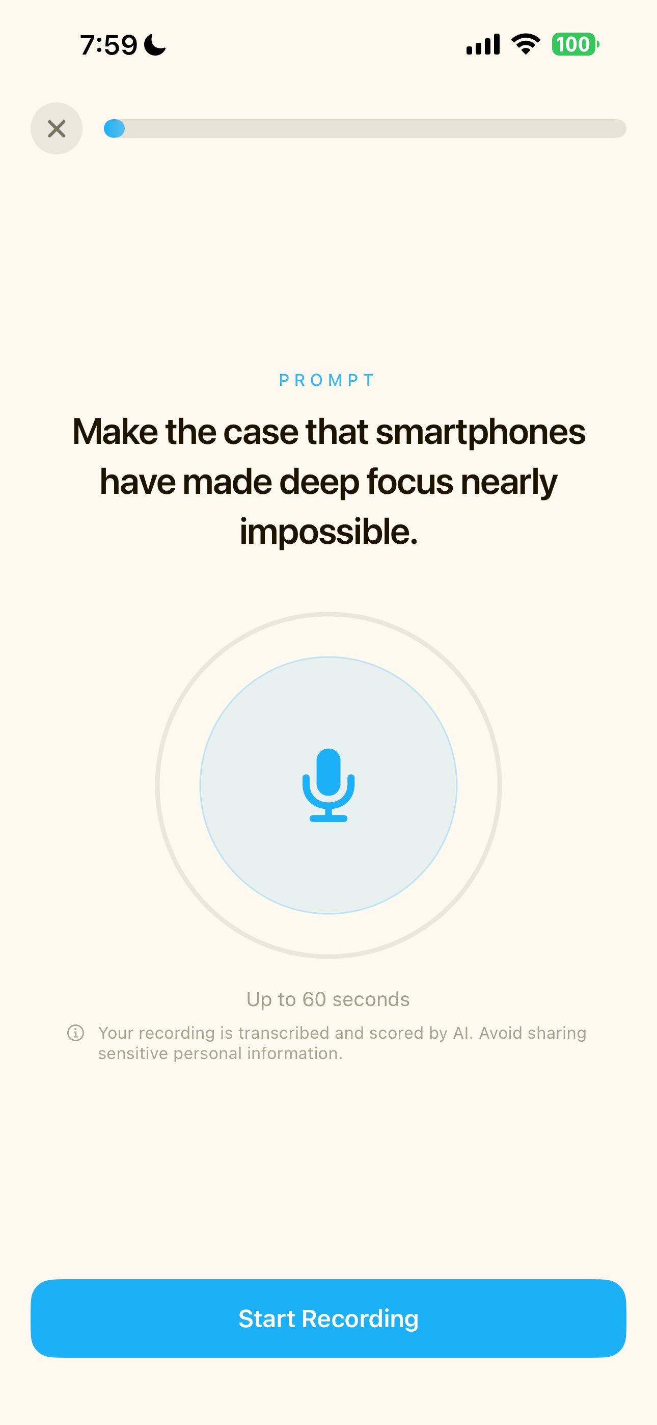 Rusty articulation recording prompt